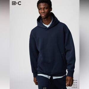 Uniqlo :C Sweatshirt Men Medium Navy Pullover Comfy Boxy Neutral Pockets Japan